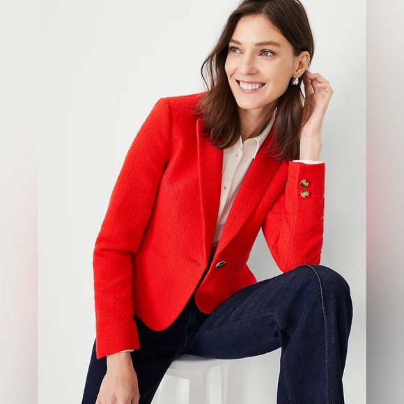 NWT Ann Taylor The Newbury Blazer in Tweed - Picture 3 of 7